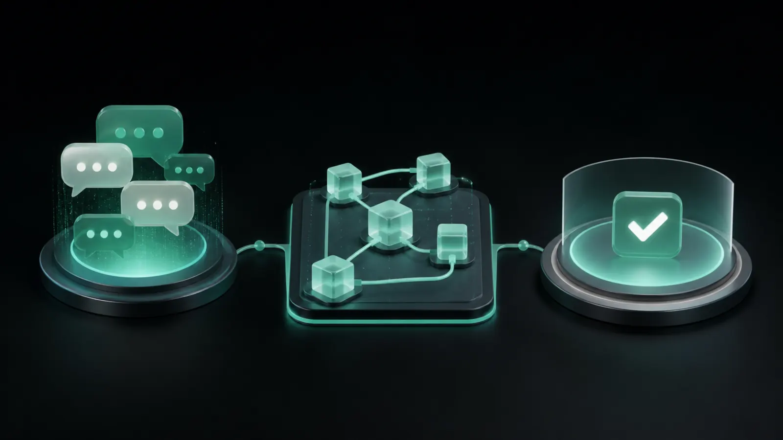 Abstract mint conversation, automation, and human review flow